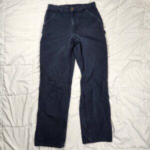 Carhartt Men's Utility Work Pant - Loose Fit - Washed Duck 32x34 Navy Blue